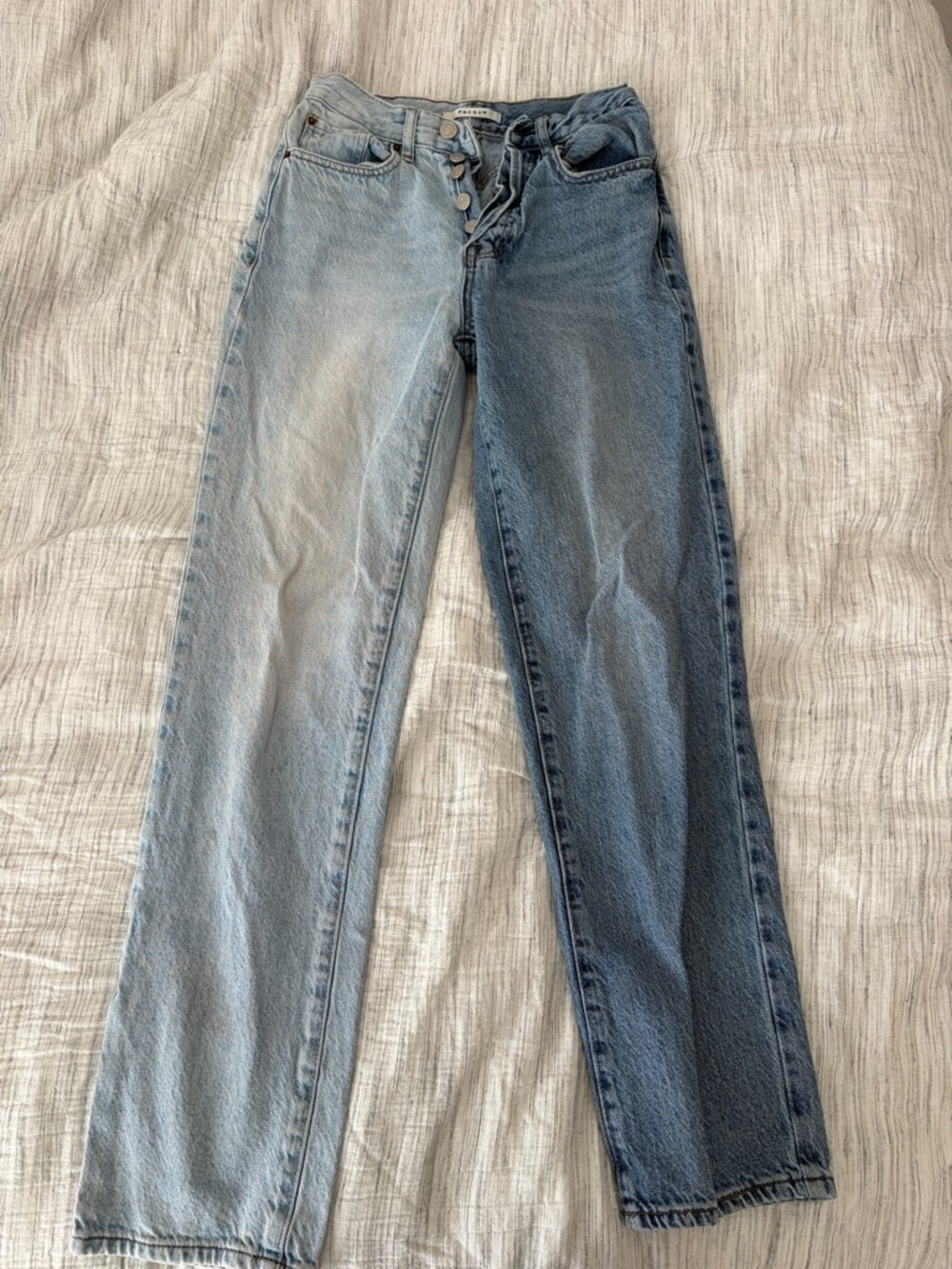 Pacsun Two-Tone Dad Light/Dark Blue High-Rise Women's Jeans